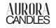 Sort logo for Aurora Candles med gennemsigtig baggrund